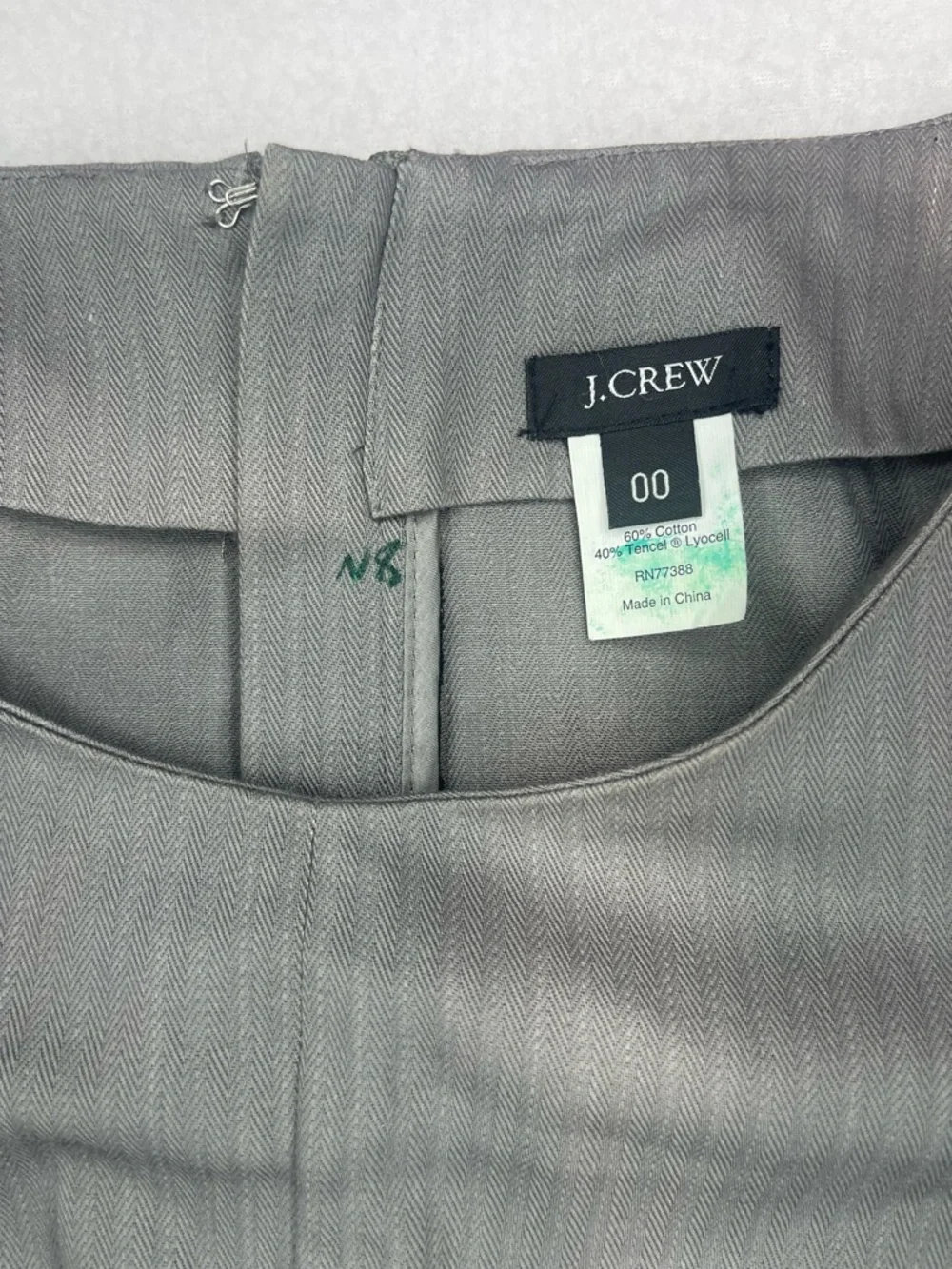 J.Crew Gray Shift Dress Size 00 Cotton Lyocell Gray Career Office Sheath